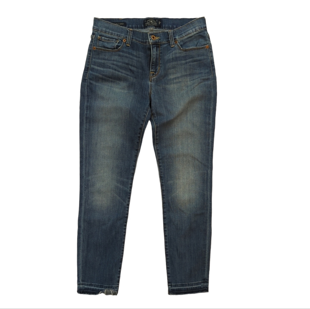 Lucky Brand Brooke ankle skinny jeans, size 6/28, raw hem